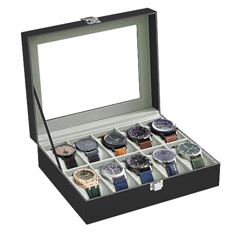 SONGMICS Watch Box with Glass Lid SONGMICS Watch Box with Glass Lid