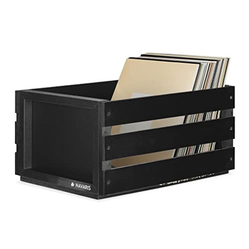 Navaris Record Crate with Chalkboard Navaris Record Crate with Chalkboard
