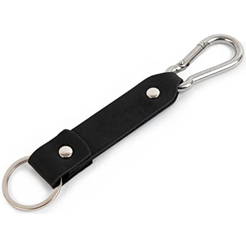 Leather Key Fob with Carabiner Hook Leather Key Fob with Carabiner Hook