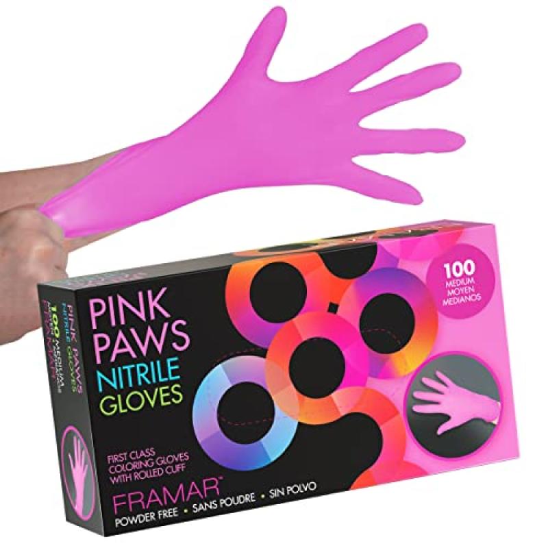 FRAMAR Pink Nitrile Gloves FRAMAR Pink Nitrile Gloves