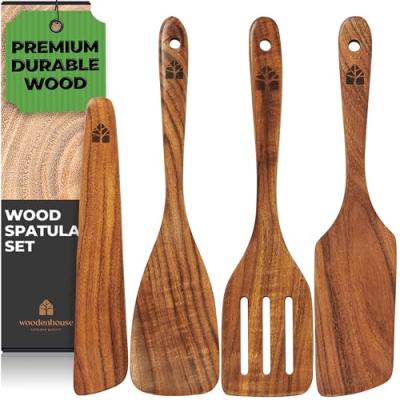 Teak Wooden Spatula Set Teak Wooden Spatula Set
