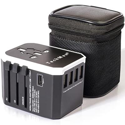 TechMax Travel Adapter Plug with USB and Type C Ports TechMax Travel Adapter Plug with USB and Type C Ports