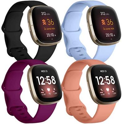 JUVEL Silicone Straps for Fitbit Versa 3 & 4, Sense (Pack of 4) JUVEL Silicone Straps for Fitbit Versa 3 & 4, Sense (Pack of 4)