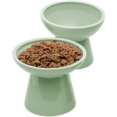 CEEFU Elevated Ceramic Cat Food Bowl CEEFU Elevated Ceramic Cat Food Bowl