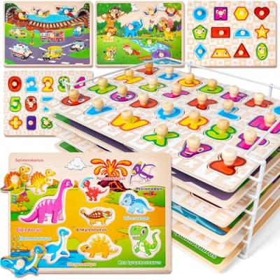 SYNARRY Wooden Jigsaw Puzzles for Toddlers SYNARRY Wooden Jigsaw Puzzles for Toddlers