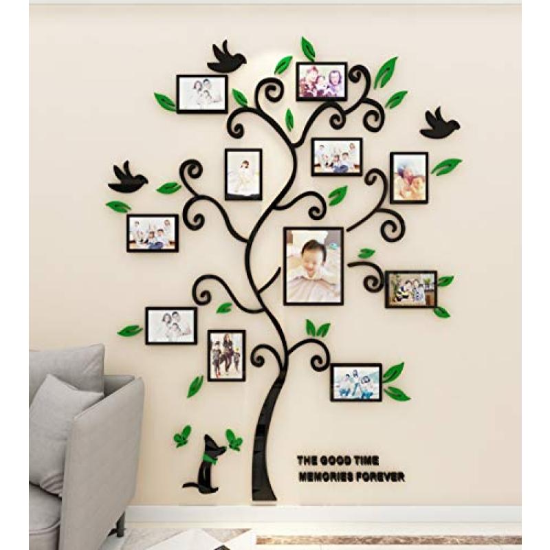 Family Tree Wall Sticker with Cat Decal Family Tree Wall Sticker with Cat Decal