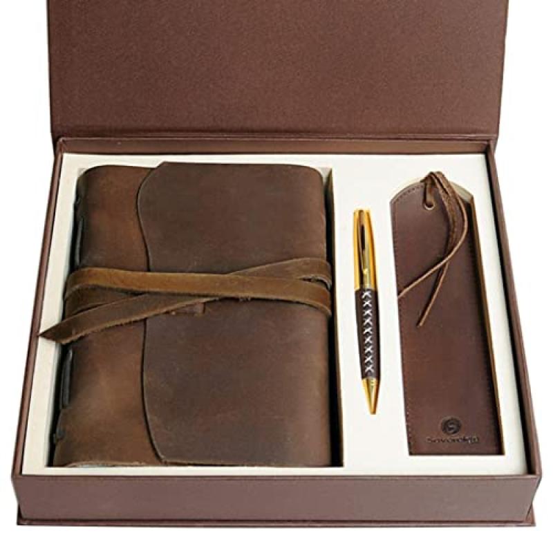 Handmade Leather Journal Gift Set Handmade Leather Journal Gift Set