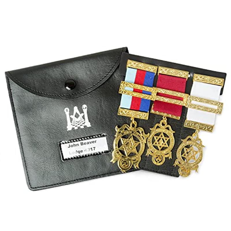 Masonic Jewel Holder Leather Set Masonic Jewel Holder Leather Set