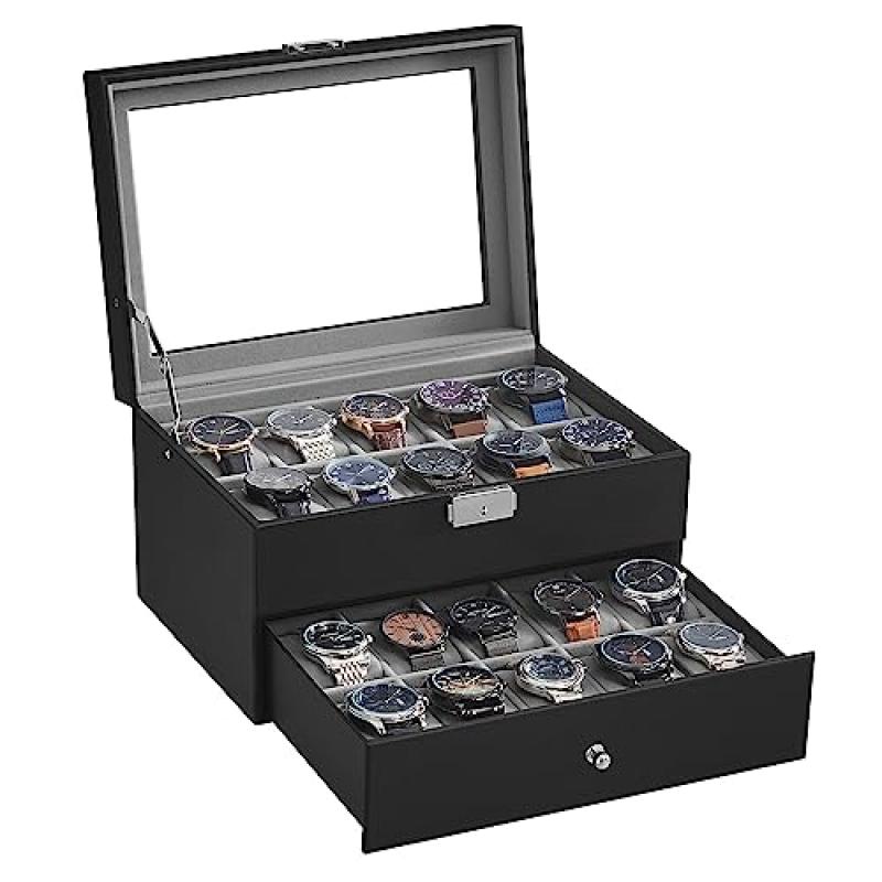 SONGMICS Watch Box with Glass Lid SONGMICS Watch Box with Glass Lid