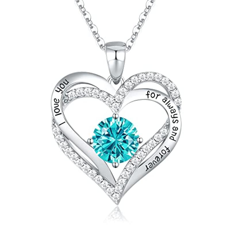 CDE Heart Pendant Birthstone Necklace CDE Heart Pendant Birthstone Necklace