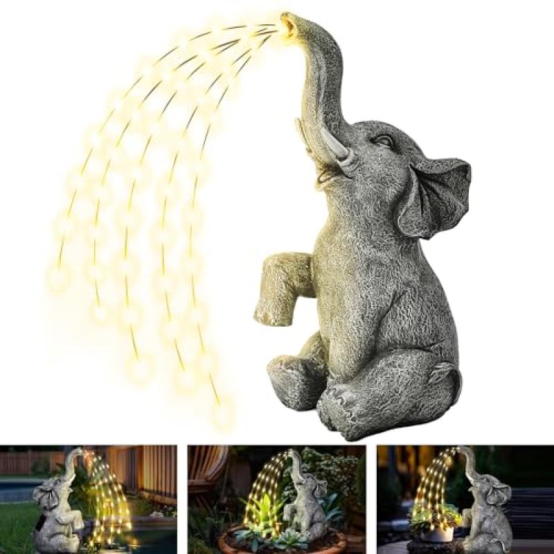 GIGALUMI Elephant Garden Statue with LED Lights
