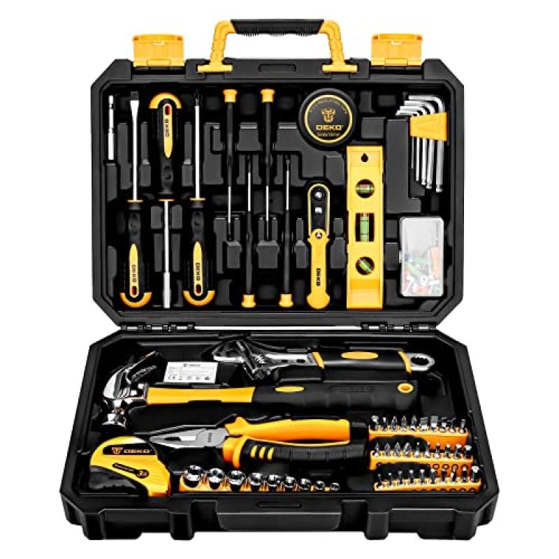 DEKO Tool Kit Set Box 100 Pieces Home Repair DIY… DEKO Tool Kit Set Box 100 Pieces Home Repair DIY…