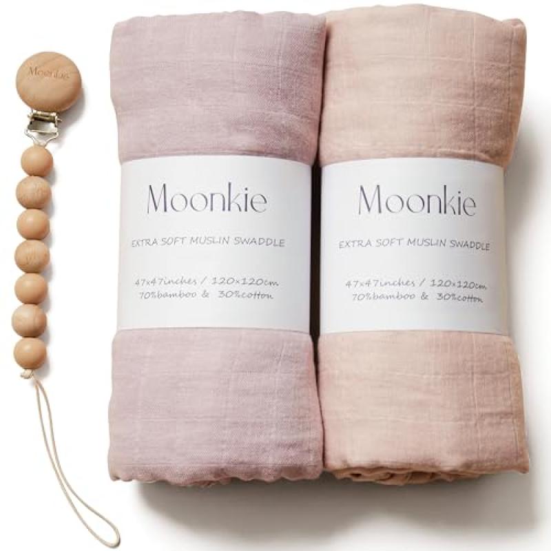 Moonkie Muslin Swaddle Blanket Set Moonkie Muslin Swaddle Blanket Set