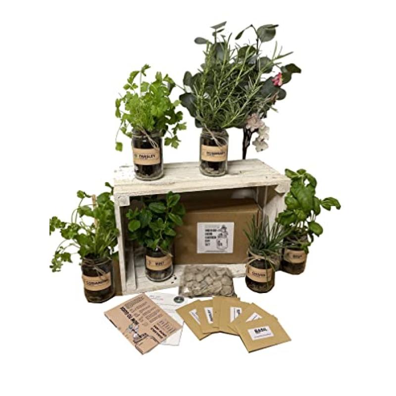 Rustic Herb Garden Kit with Jars Rustic Herb Garden Kit with Jars