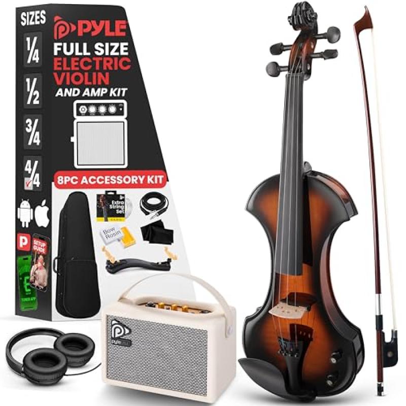 Pyle Electric Violin with Amplifier Kit