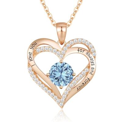 CDE March Birthstone Pendant Necklace