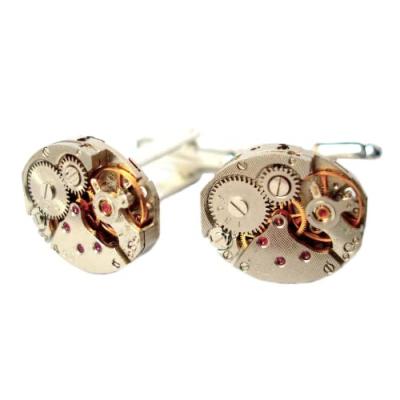 Watch Movement Cufflinks with Synthetic Rubies
