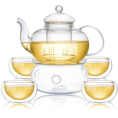 CnGlass Glass Teapot with Infuser & Tea Warmer CnGlass Glass Teapot with Infuser & Tea Warmer