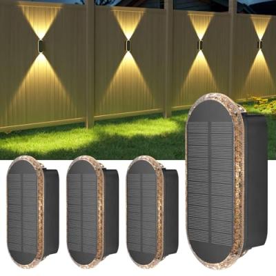 ELLASAY Solar Fence Lights, Bright Wall Lights