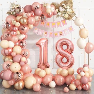 Rose Gold 18th Birthday Balloon Arch Kit