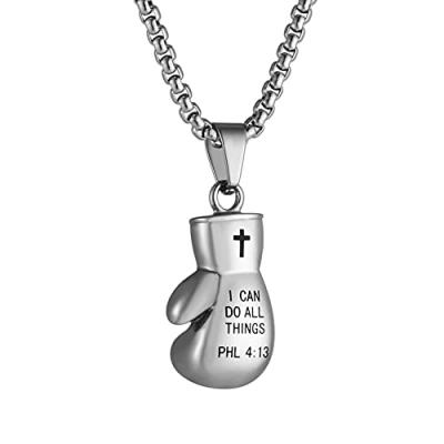 HZMAN Boxing Glove Cross Pendant Necklace HZMAN Boxing Glove Cross Pendant Necklace